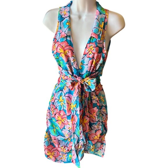 For Love & Lemons Yasmin Mini Dress Monet Floral Bamboo New Size Small - Picture 3 of 13